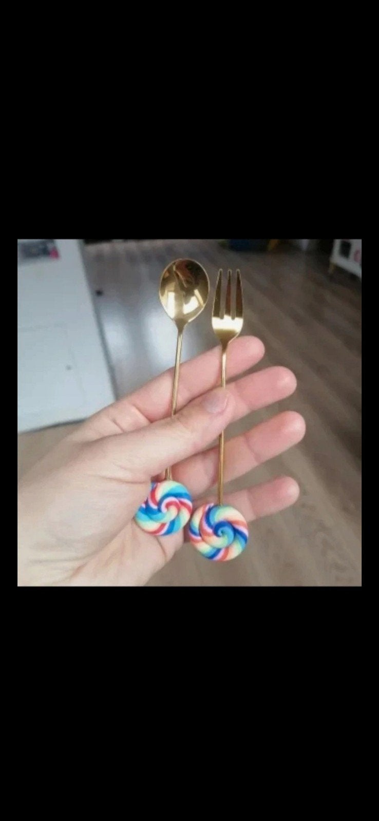 Nieuw Bestekset met Lolly Design - Goudkleurig, Ophalen