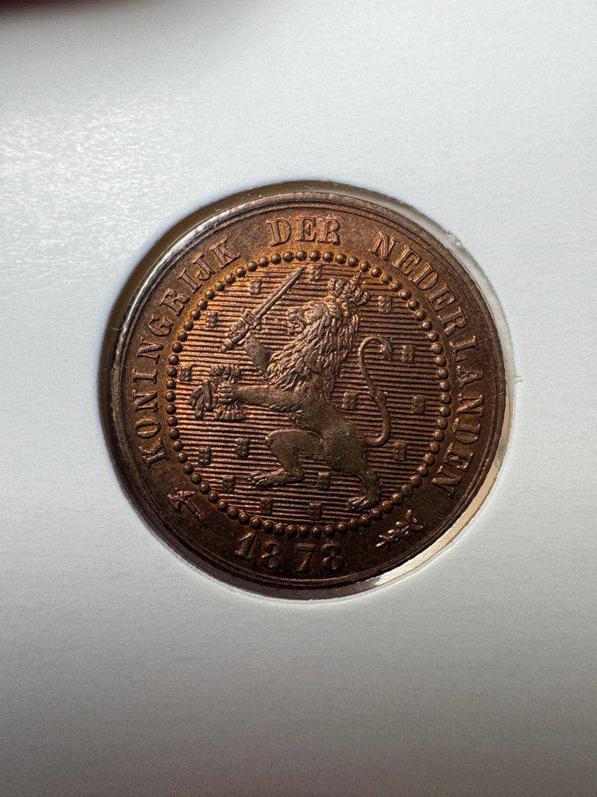 UNC Nederlandse 1 Cent Munt uit 1878, Postzegels en Munten, Munten | Nederland, Ophalen of Verzenden, Koning Willem III, 1 cent