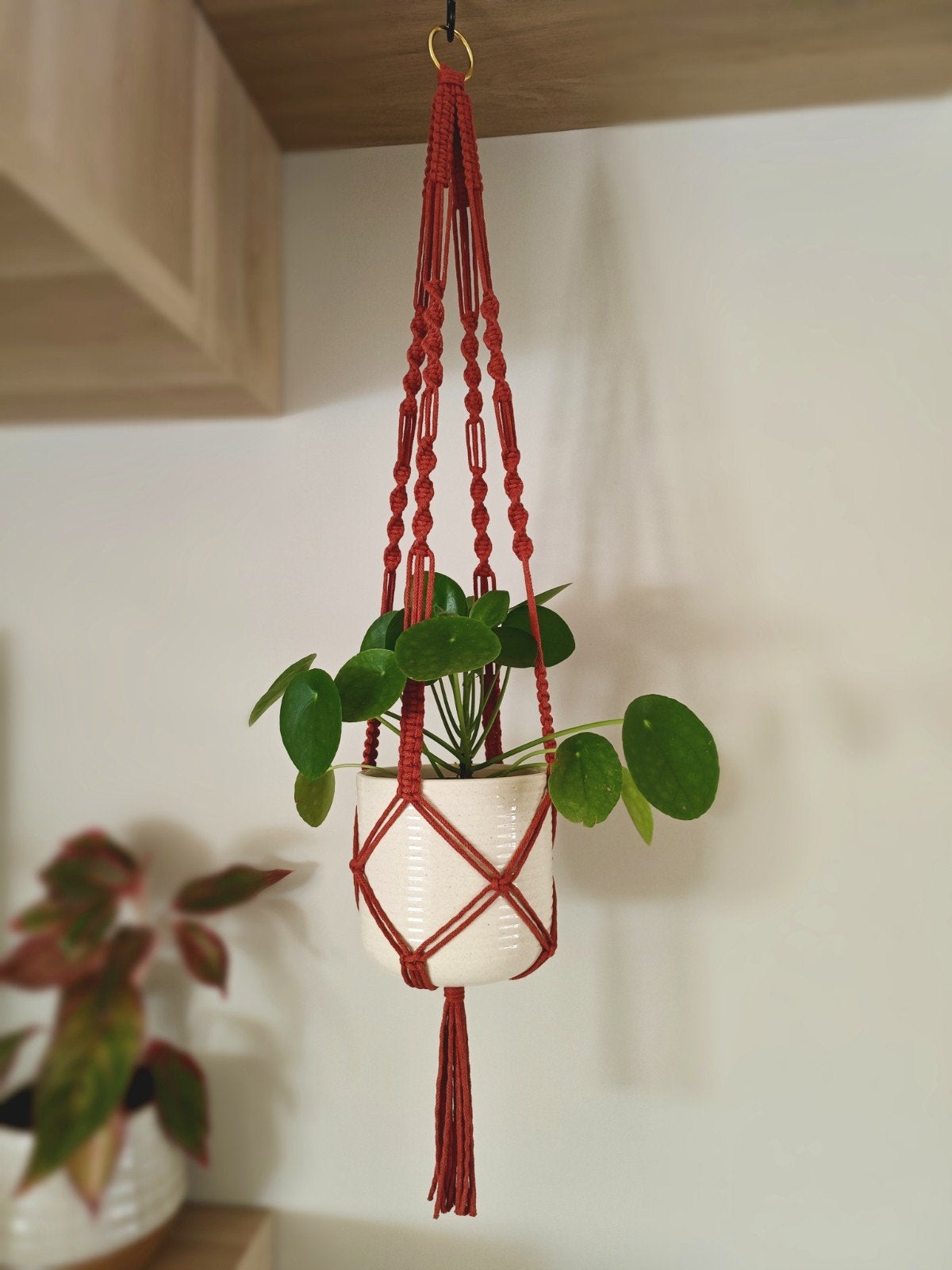 macramé plantenhanger, Ophalen of Verzenden, Nieuw, Rood