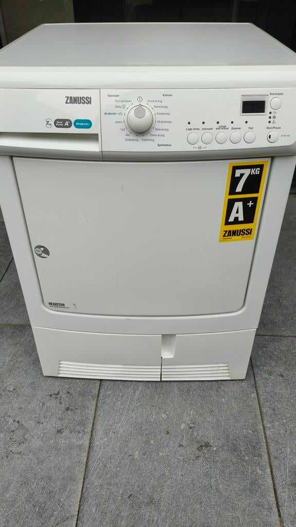 Energiezuinige Warmtepomp Droger – 7kg (A+) van Zanussi, Ophalen, 6 tot 8 kg, Zo goed als nieuw, 85 tot 90 cm