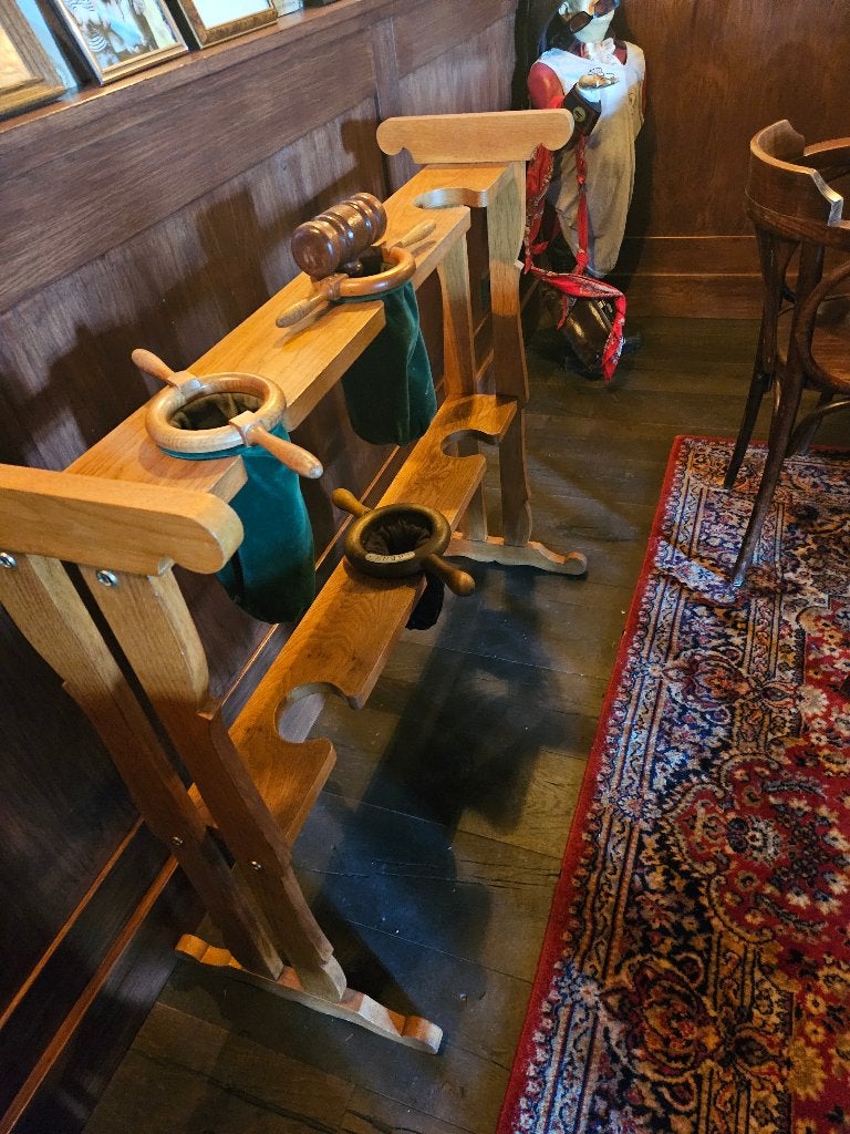 Collectenzakken houder hout, Antiek en Kunst, Ophalen