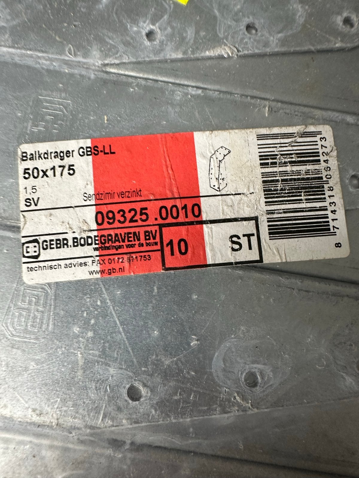 20x Balkdrager GBS-LL 50x175 Sendzimir verzinkt, Ophalen, Nieuw, 100 tot 250 mm, Overige typen