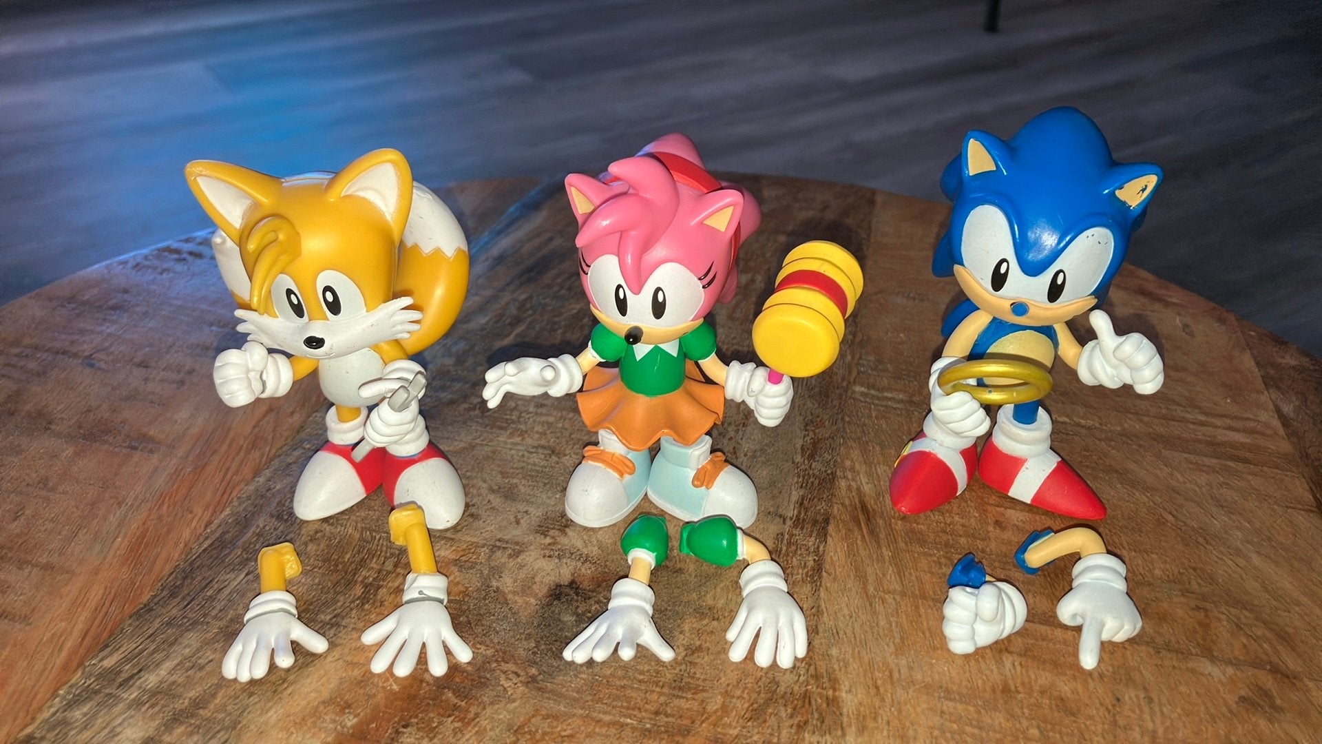 Sonic the Hedgehog actiefiguren van Tails, Amy Rose en Sonic, Ophalen of Verzenden, Zo goed als nieuw