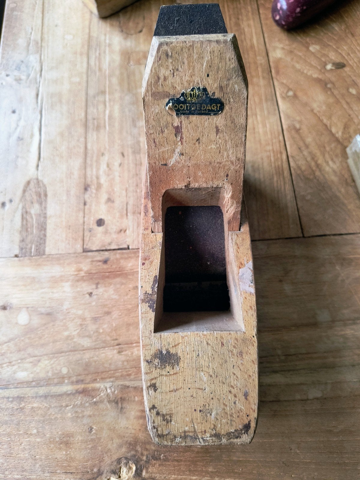 Vintage houten handschaaf, Ophalen