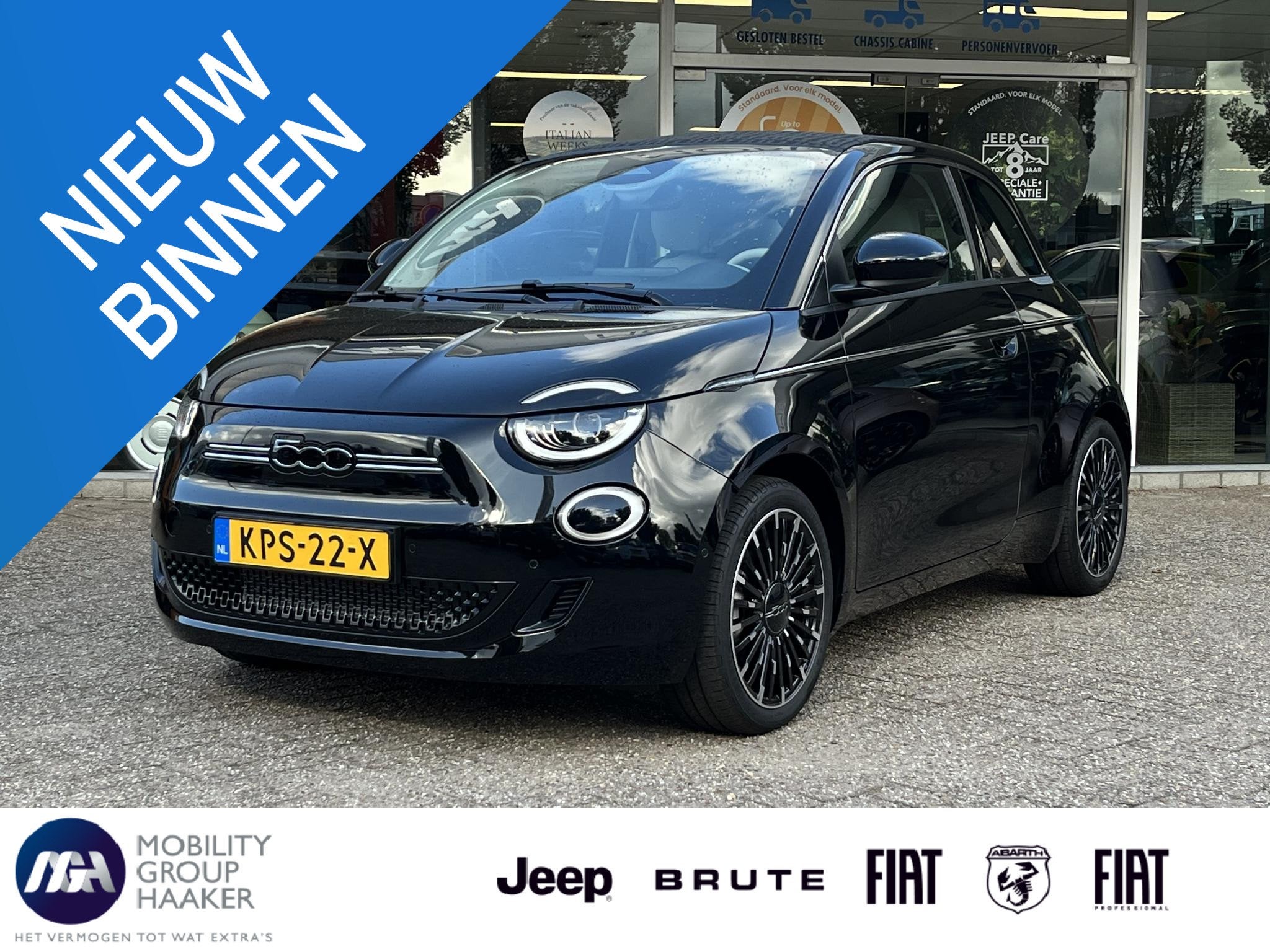 Fiat 500 C La Prima 42 kWh | Cabrio | Apple-Android | Parkee, Auto's, Gebruikt, 118 pk, Cabriolet, 4 stoelen