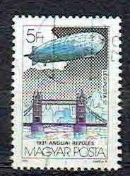 Hongarije 1981 Zeppelin boven Londen Tower bridge, Verzenden, Gestempeld, Vliegtuigen
