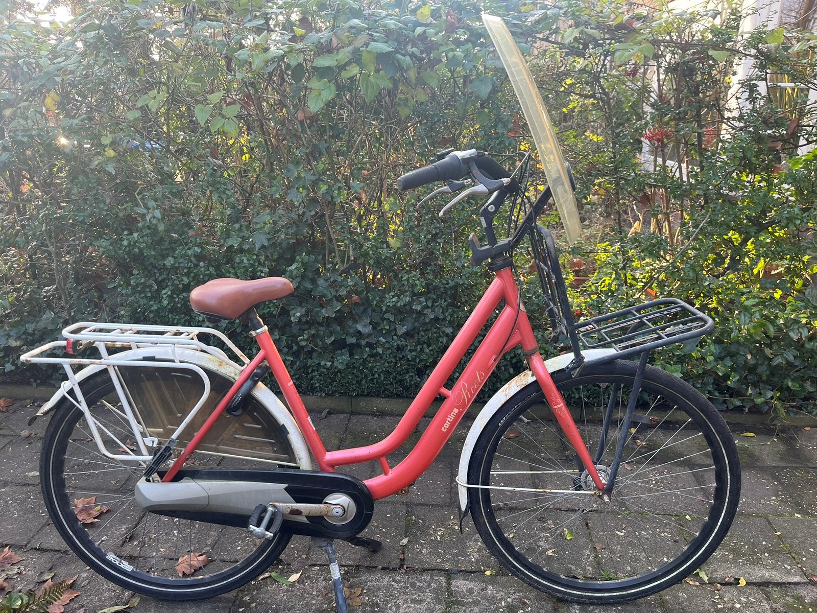 Cortina Roots moederfiets, Fietsen en Brommers, Fietsen | Dames | Moederfietsen, Gebruikt, Windscherm, 0 zitjes, Ophalen