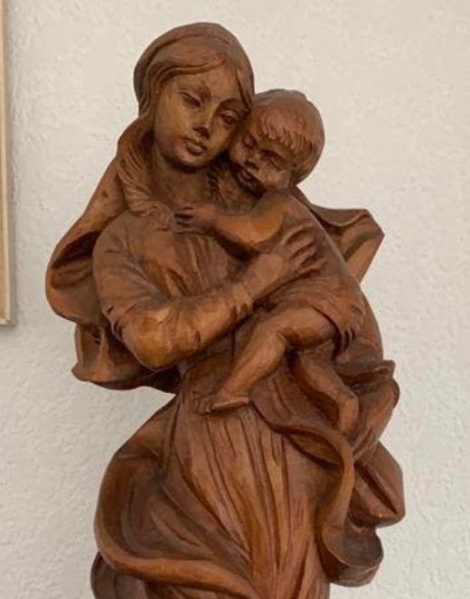 Beeld van Madonna met kindje Jezus schitterend., Verzenden, Zo goed als nieuw
