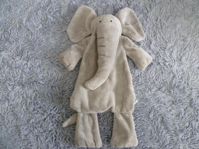 Grijs velours olifant Elliot groot van Difrax, Kinderen en Baby's, Speelgoed | Knuffels en Pluche, Zo goed als nieuw, Olifant