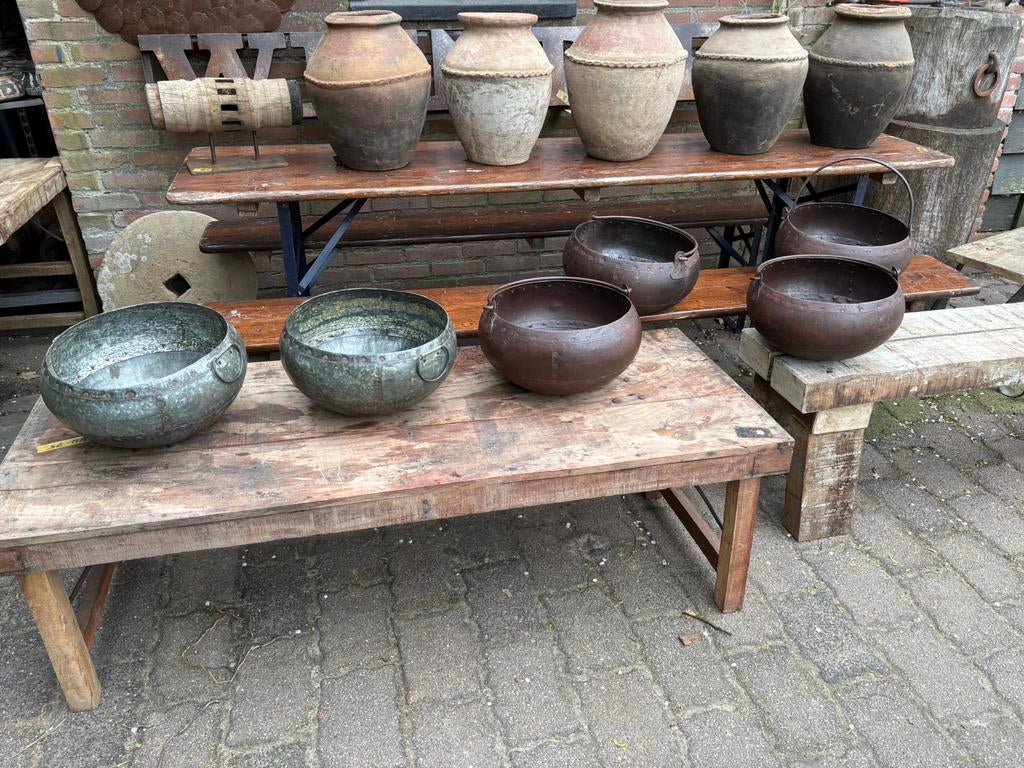 Stoere metalen waterpot / waterkruik OUTLET!!, Ophalen of Verzenden, Zo goed als nieuw, Metaal, Nvt
