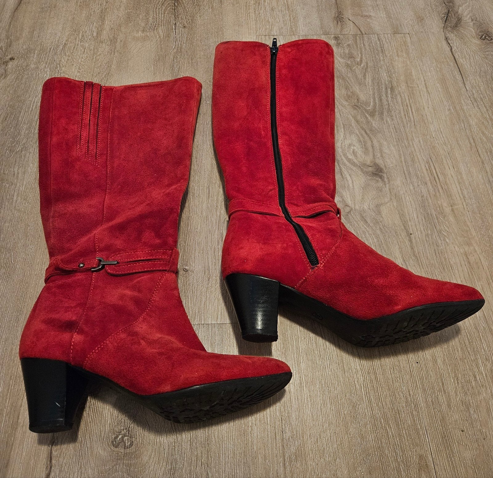 Rode suède laarzen maat 36, Ophalen, Rood, Lage of Enkellaarzen