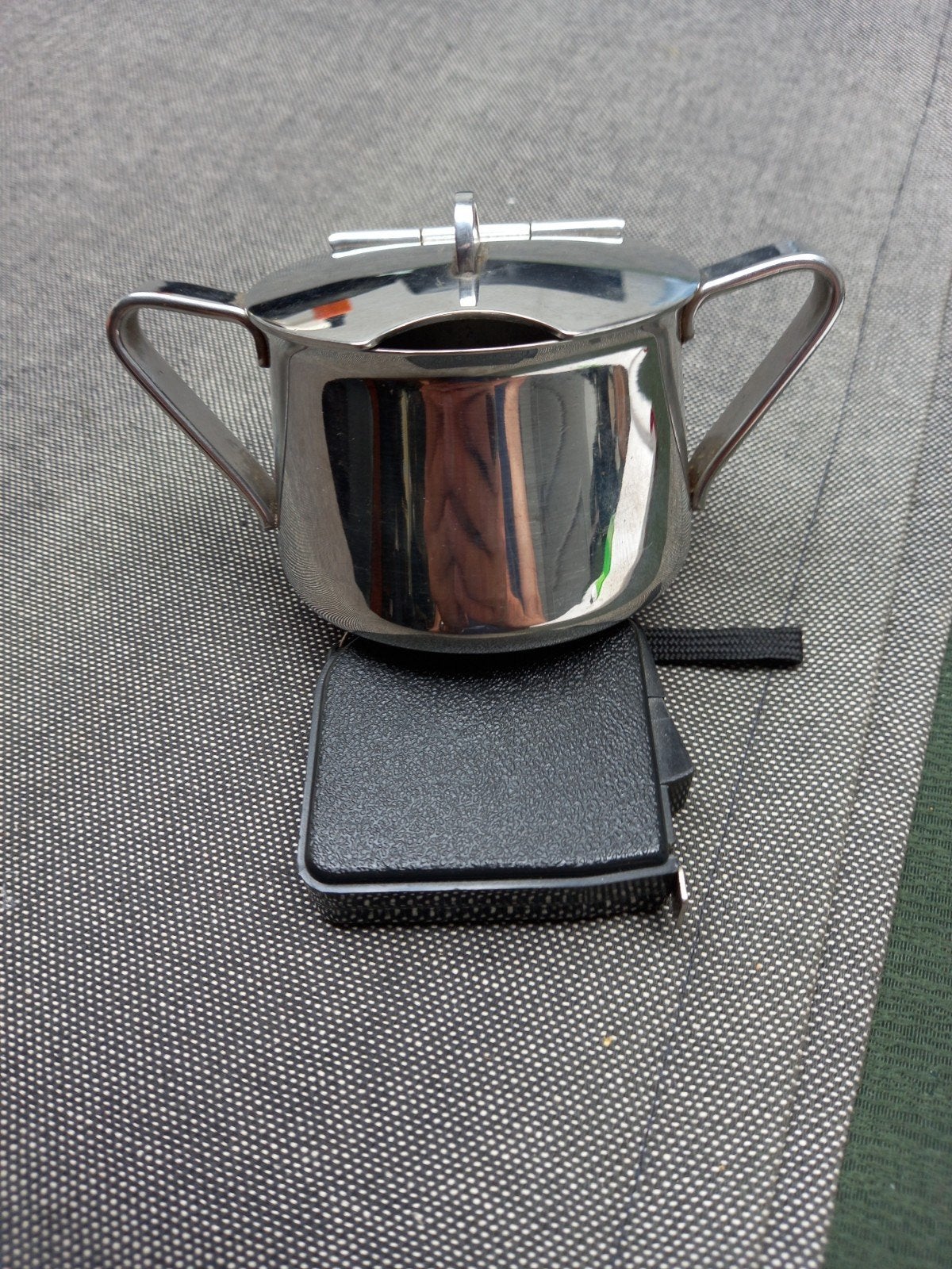 Vintage roestvrij stalen suikerpot van Alessi, 70er jaren., Ophalen of Verzenden