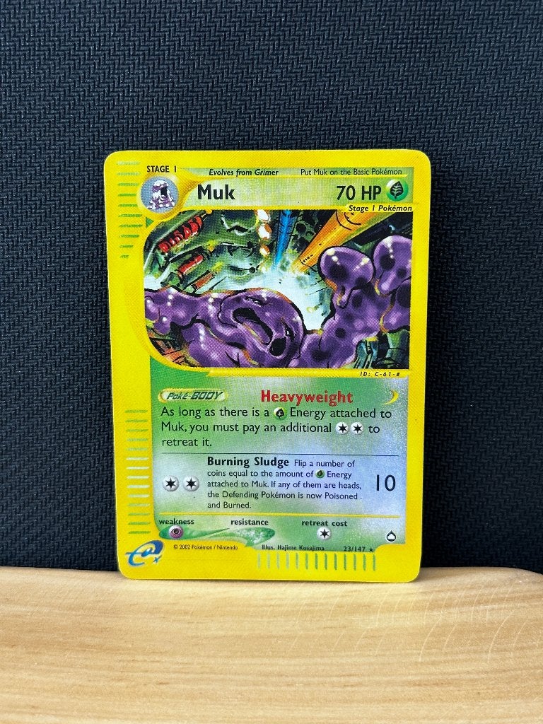 Muk - 23/147 Aquapolis - Vintage Pokémon Card, Ophalen of Verzenden, Zo goed als nieuw, Losse kaart, Foil