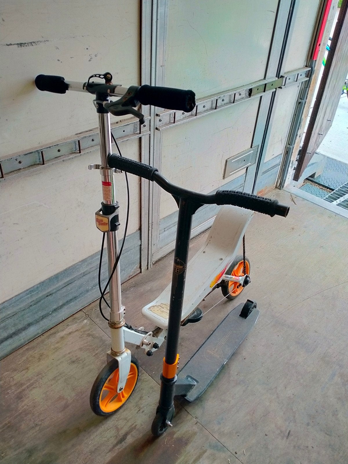 Set van 2 gebruikte steps: spacescooter gewone step, Fietsen en Brommers, Steps, Gebruikt, Gewone step, Ophalen of Verzenden