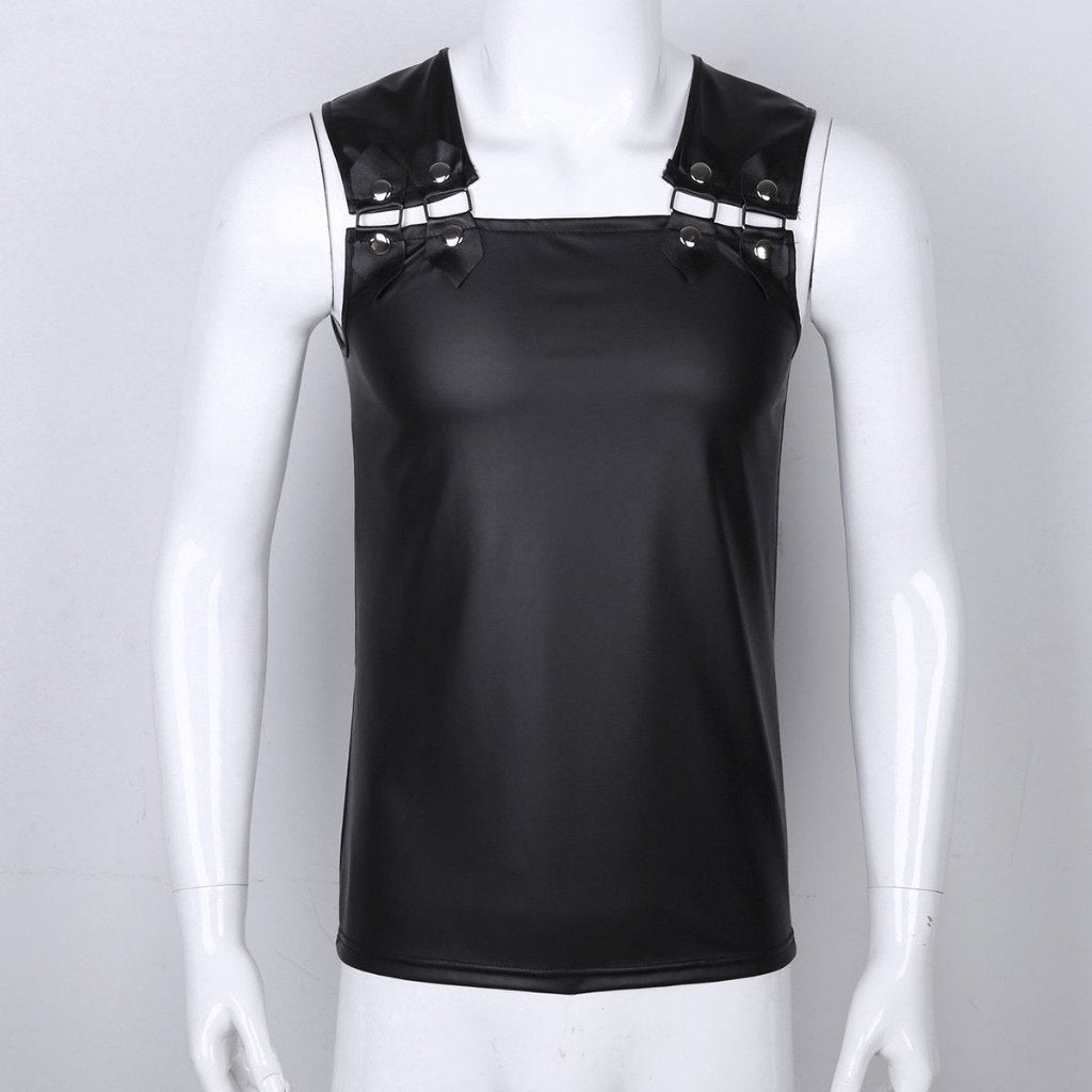 Zwart leren heren overal shirt / wetlook sexy lak gay mannen, Kleding | Heren, Verzenden, Nieuw, Overige maten, Overige thema's
