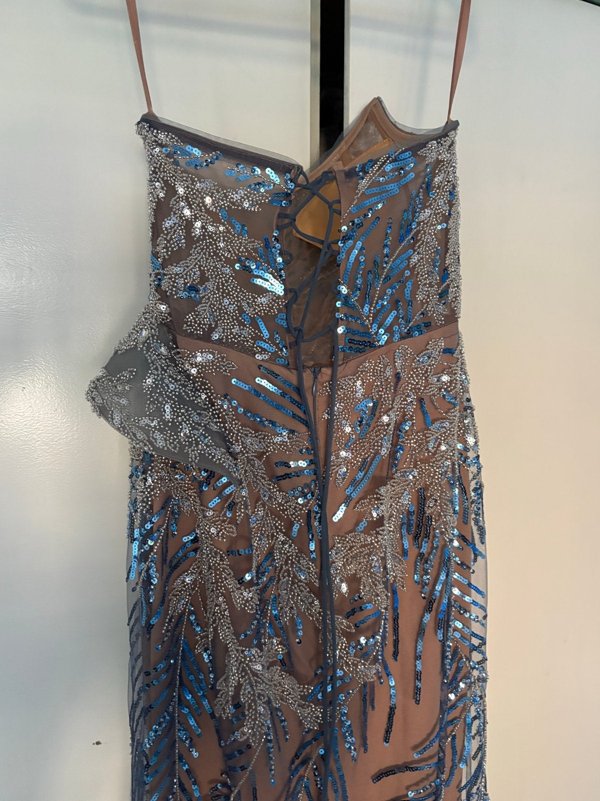 Prachtige Feestjurk, Kleding | Dames, Gelegenheidskleding, Galajurk, Blauw, Ophalen of Verzenden, Zo goed als nieuw
