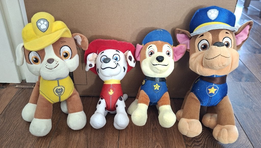4 Paw Patrol Knuffels, Gebruikt, Middelgroot (20 tot 80 cm), Wasbaar, Paw Patrol