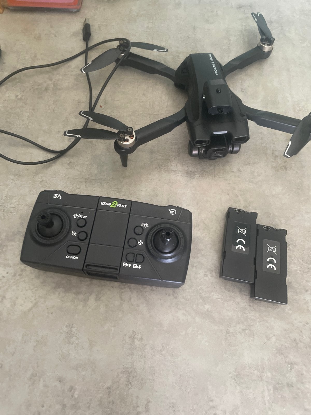 Pro Eagle Drone met afstandsbediening en 2 accu's, Gebruikt, Basiskwaliteit, Minder dan 100 meter, Minder dan 250 gram