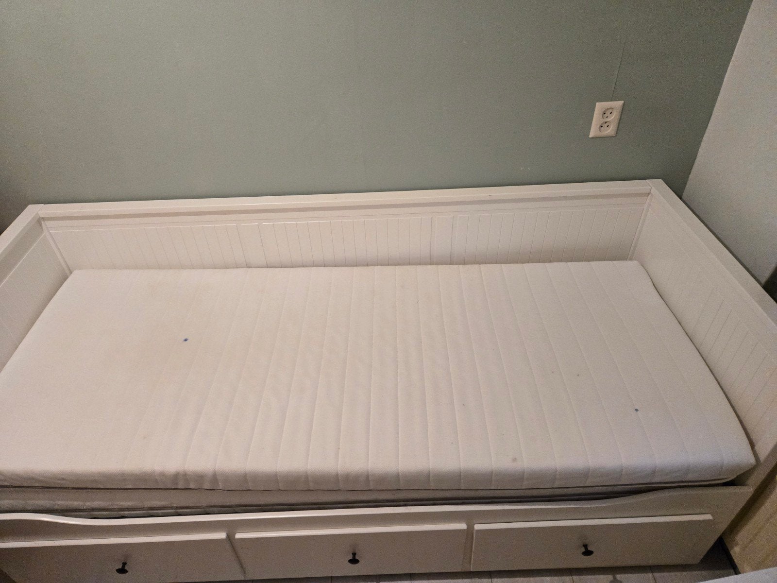 Ikea hemnes bedbank, Ophalen, Gebruikt, Wit, Tweepersoons