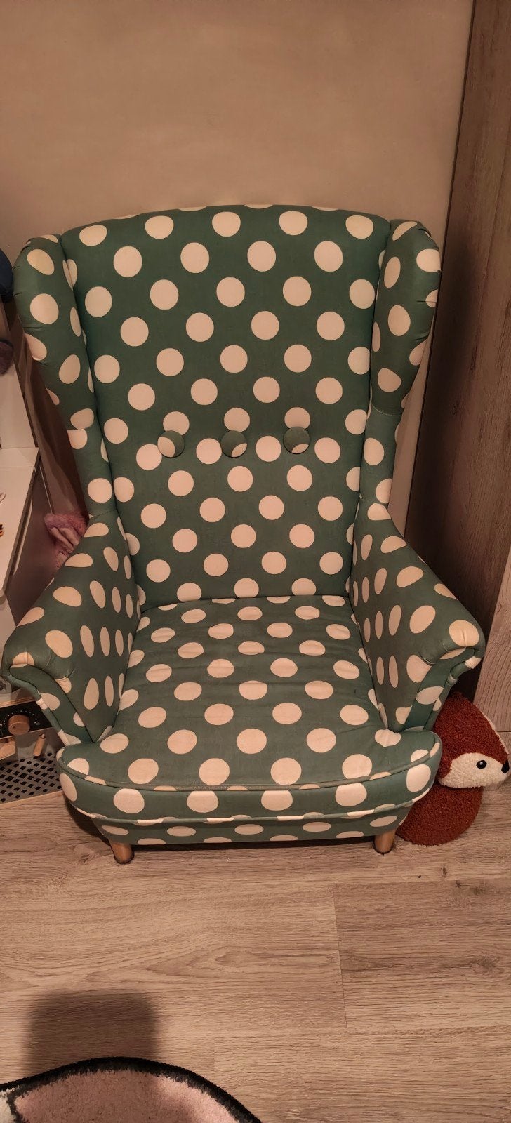 IKEA STRANDMON Kinderfauteuil - Groen met stippen, Kinderen en Baby's, Ophalen, Gebruikt, Overige typen