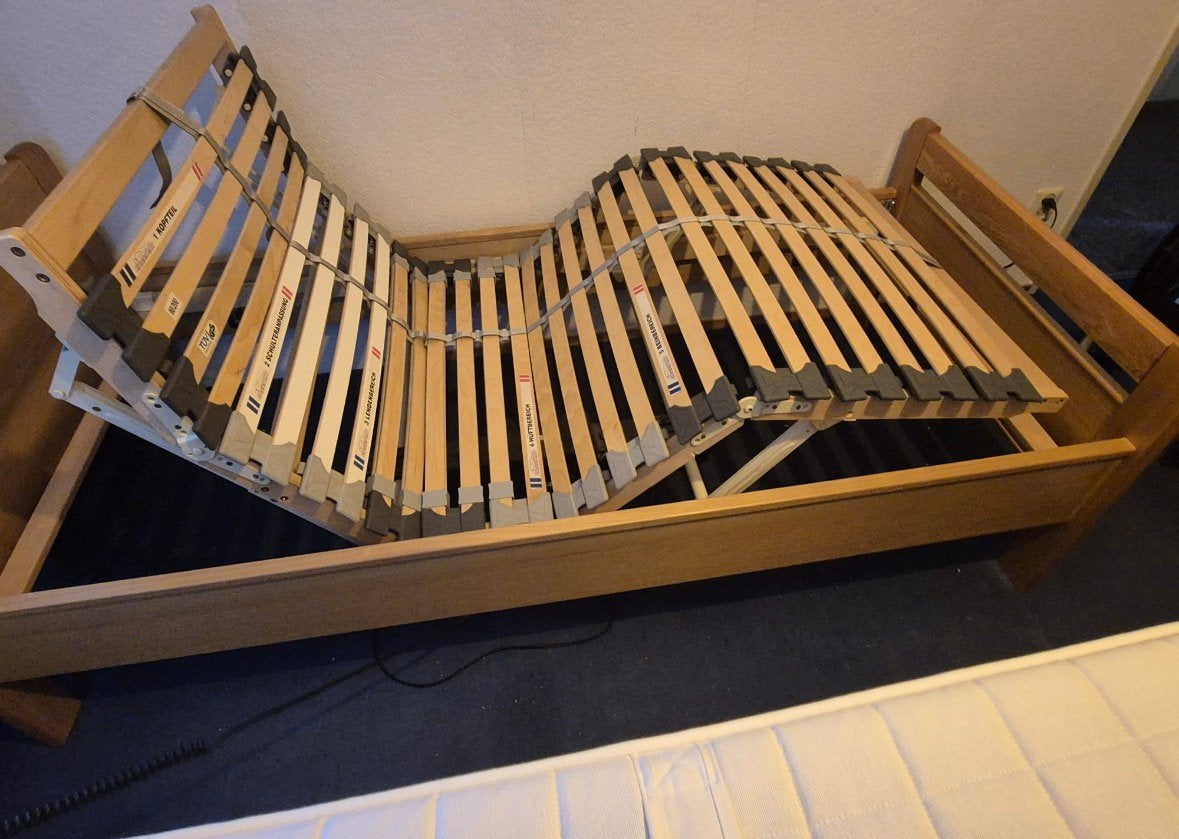 elektrisch senioren bed incl matras, Ophalen, 90 cm, Eenpersoons, Wit