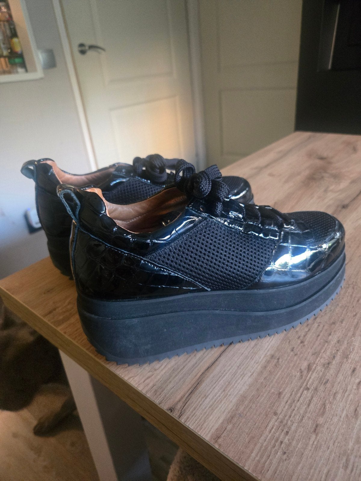 Ganni chunky sneakers met platformzool, Ophalen, Zwart, Ganni, Sneakers of Gympen