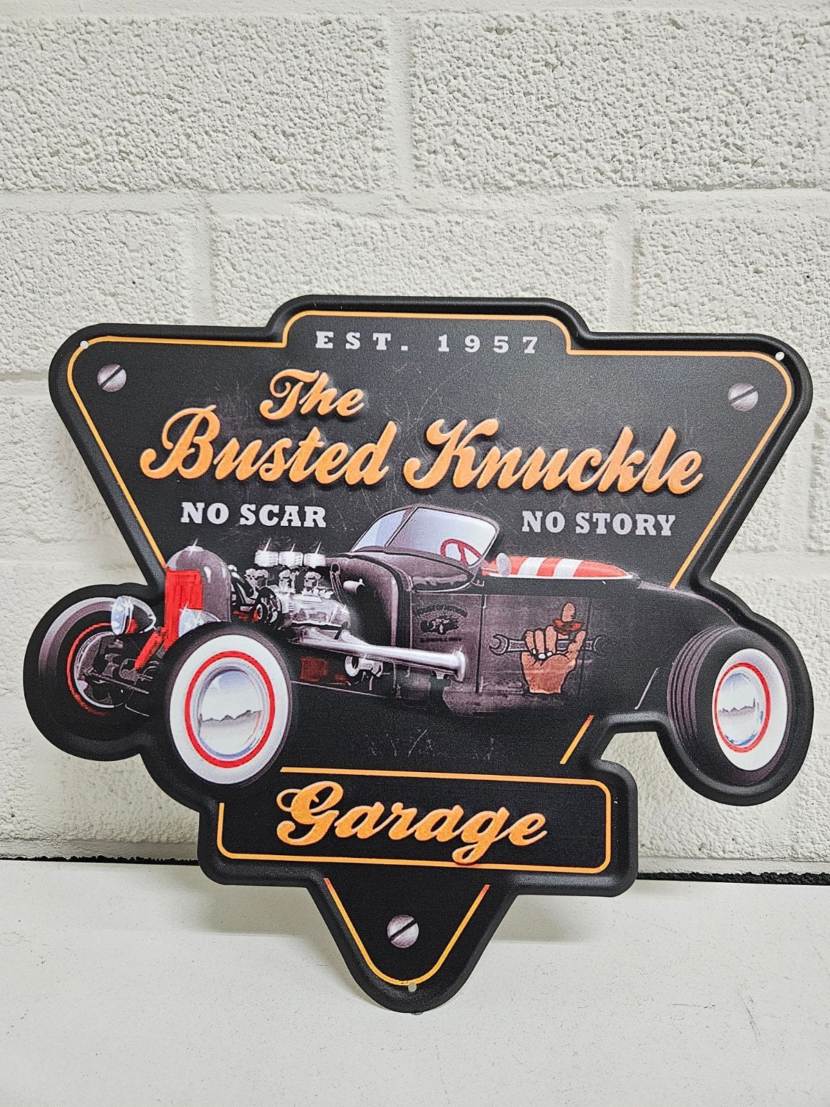 WANDBORD HOTROD , NIEUW , V8 , MANCAVE , BENZINE  , 40X36 CM, Ophalen, Nieuw, Auto's