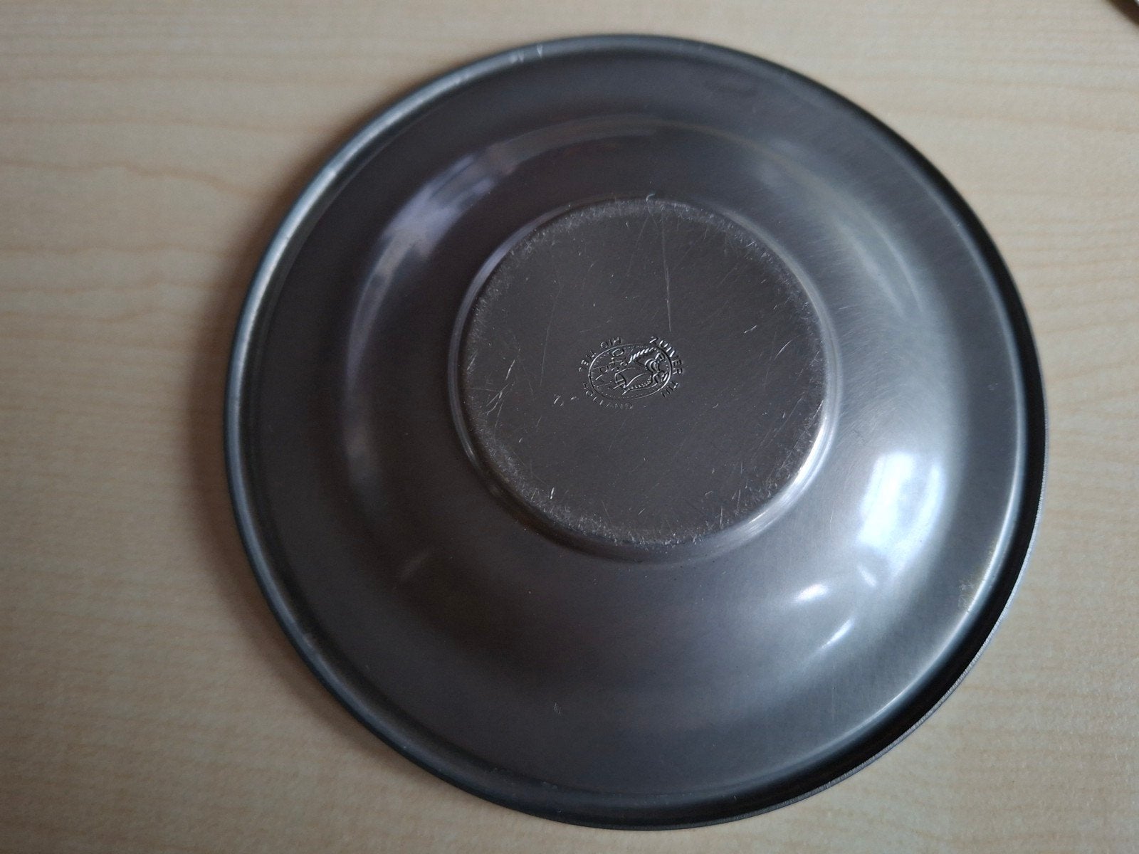 Oud Hollands Handwerk Tinnen Kopje en schoteltje, Antiek en Kunst, Antiek | Tin, Ophalen of Verzenden