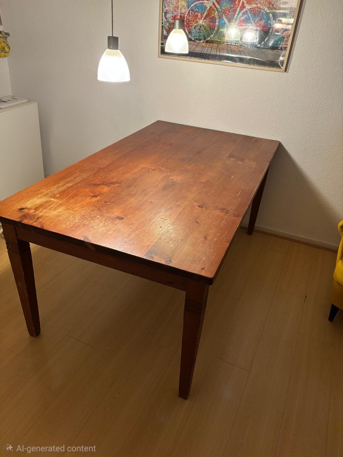 Robuuste houten eettafel - Free pickup, Ophalen, Gebruikt, 50 tot 100 cm, Vijf personen of meer