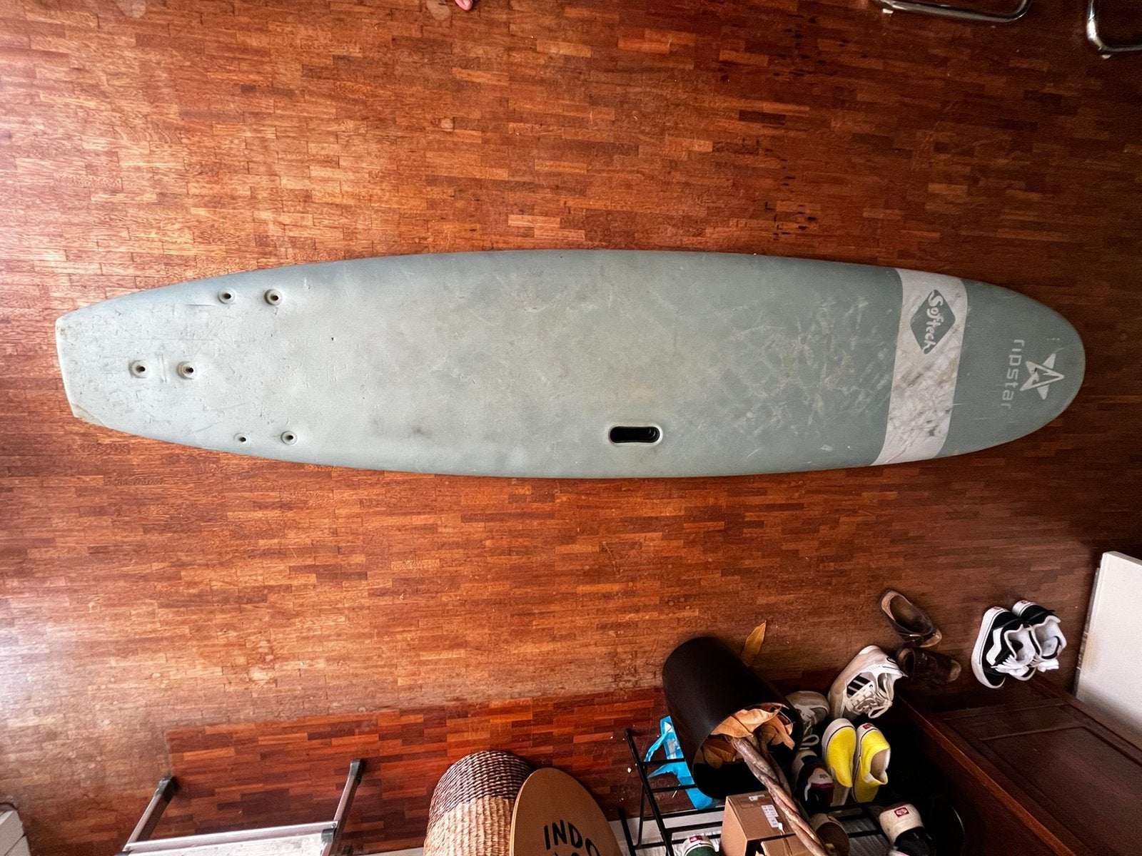 Softtop surfboard 8.0, Watersport en Boten, Golfsurfen, Ophalen, Gebruikt, Longboard, Met vinnen