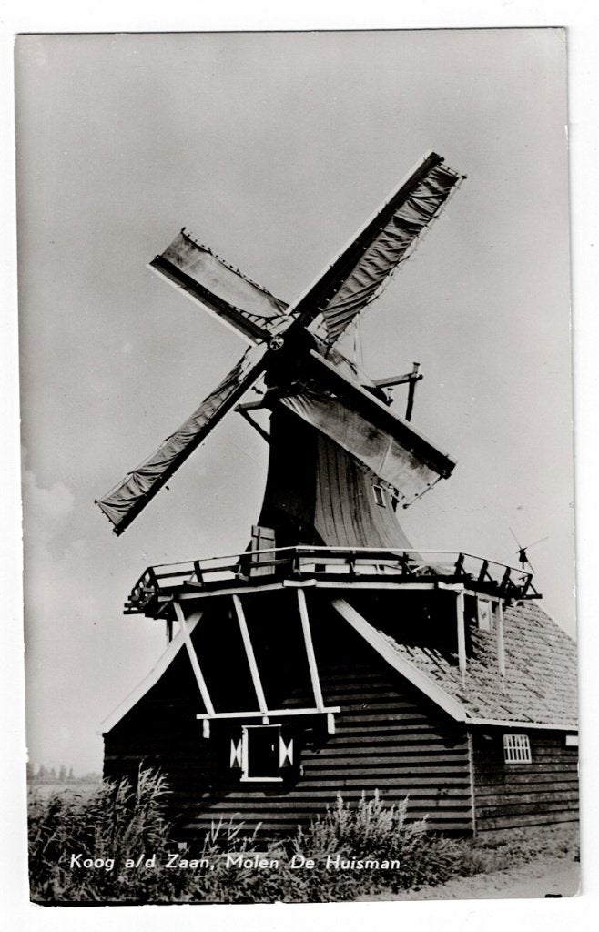 Koog aan de Zaan. Fotokaart van Mosterd Molen "De Huisman"., Verzamelen, Ophalen of Verzenden, Voor 1920, Ongelopen, Noord-Holland