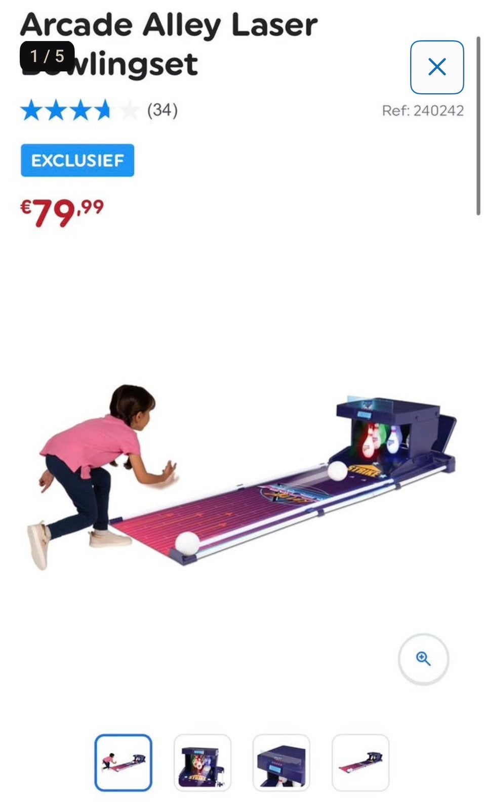 Arcade Alley Laser bowlingset, Ophalen, Zo goed als nieuw, Bal