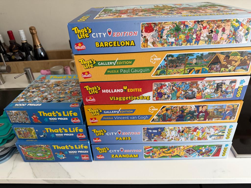 Grote collectie That's Life puzzels (1000 stukjes), Ophalen of Verzenden, 500 t/m 1500 stukjes, Gebruikt, Legpuzzel