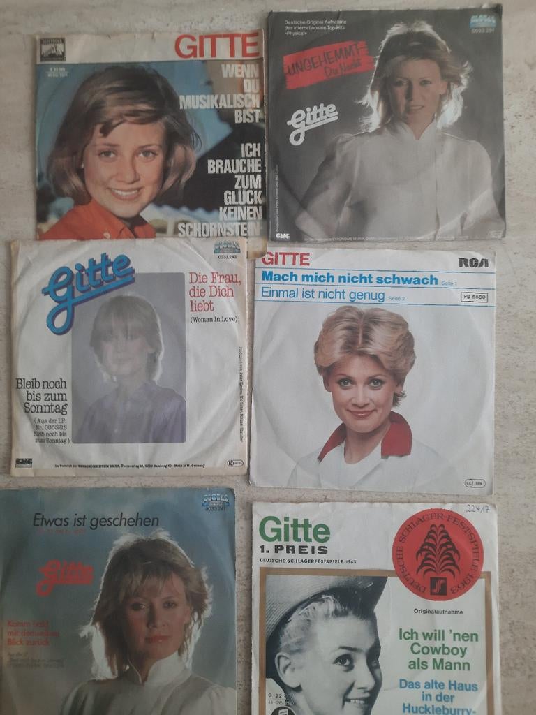 12x vinyl singels van Gitte, Ophalen of Verzenden, Zo goed als nieuw, Overige formaten