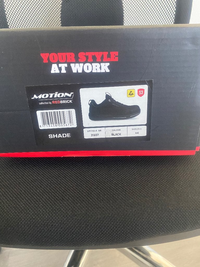 Redbrick motion shade S3 veiligheidsschoenen, Ophalen, Zwart, Nieuw, Werkschoenen