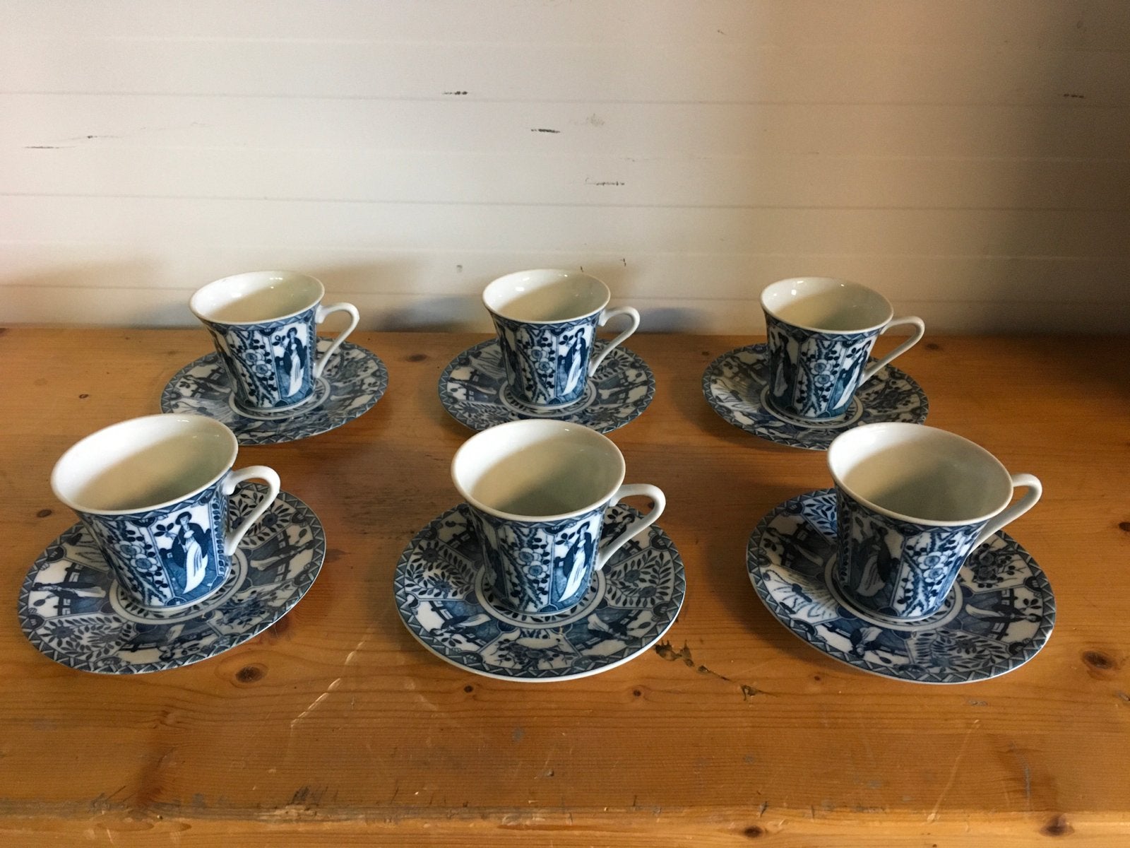 Set van 6 Chinese/Oosterse kop en schotels, Lange Lijs, Antiek en Kunst, Ophalen of Verzenden