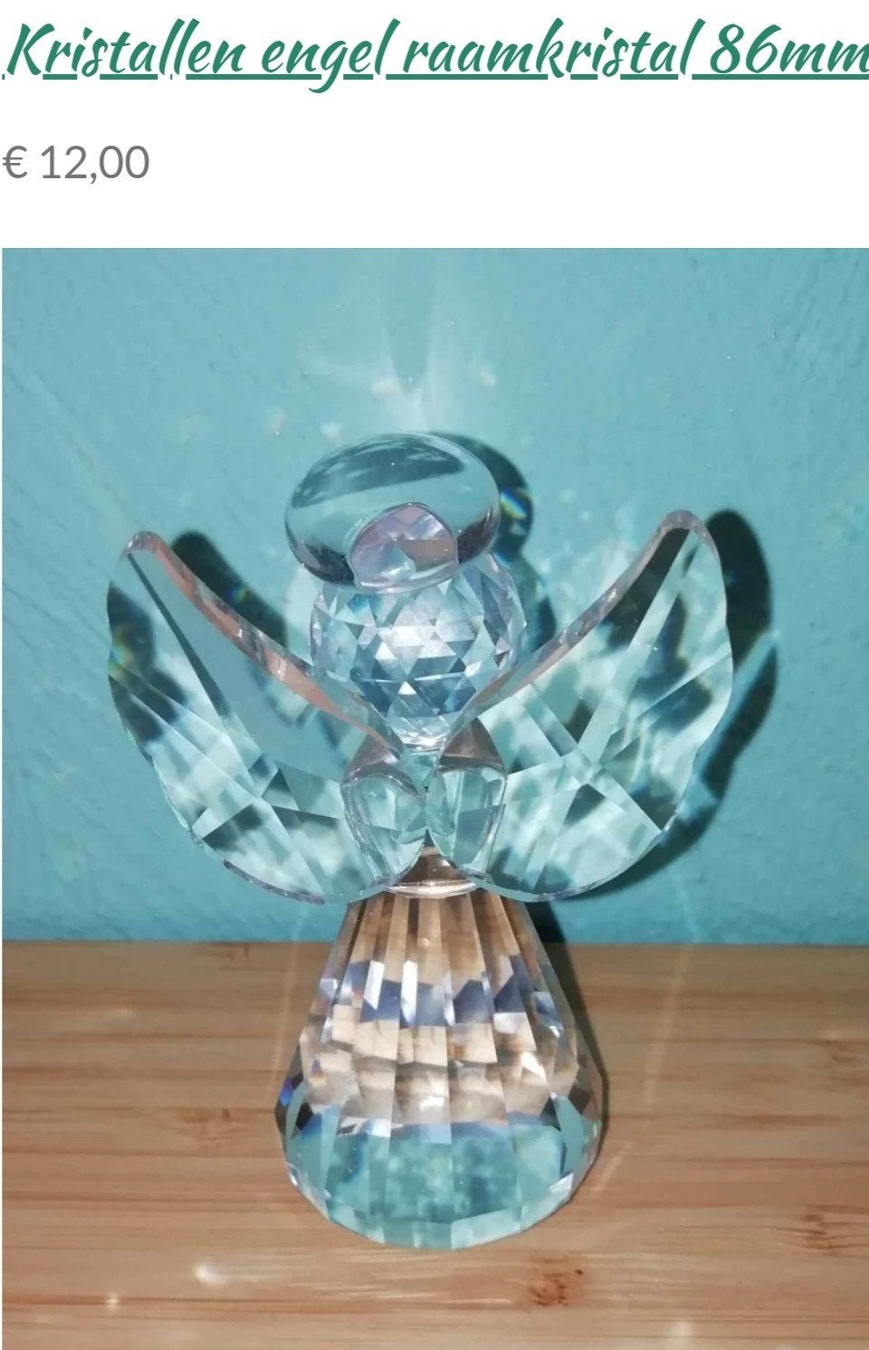 Kristallen engel raam kristal 86mm, Ophalen of Verzenden