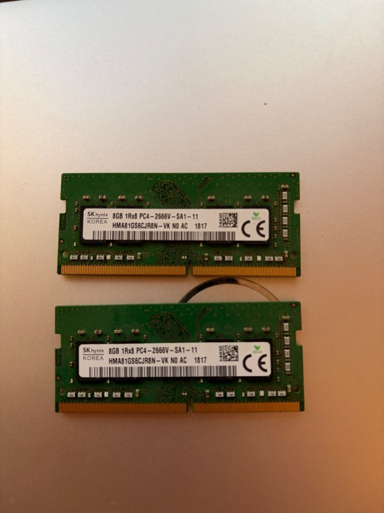 2x SK Hynix / HP 8GB DDR4-2666 SODIMM – 1Rx8, Gebruikt, DDR4, 8 GB, Ophalen of Verzenden