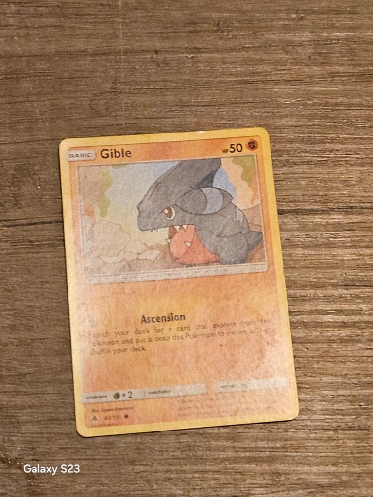 Gible pokemon kaart, Ophalen of Verzenden, Gebruikt, Losse kaart