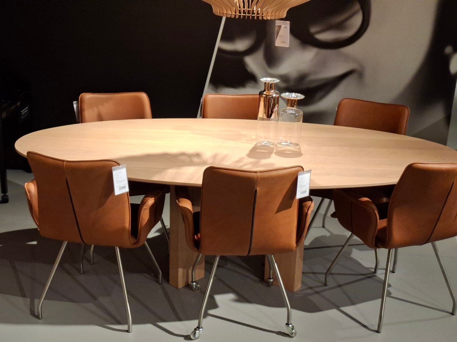 Showroommodel 6x Enzo Luca model Cable eetkamerstoel leer, Ophalen, Bruin, Leer, Vijf, Zes of meer stoelen