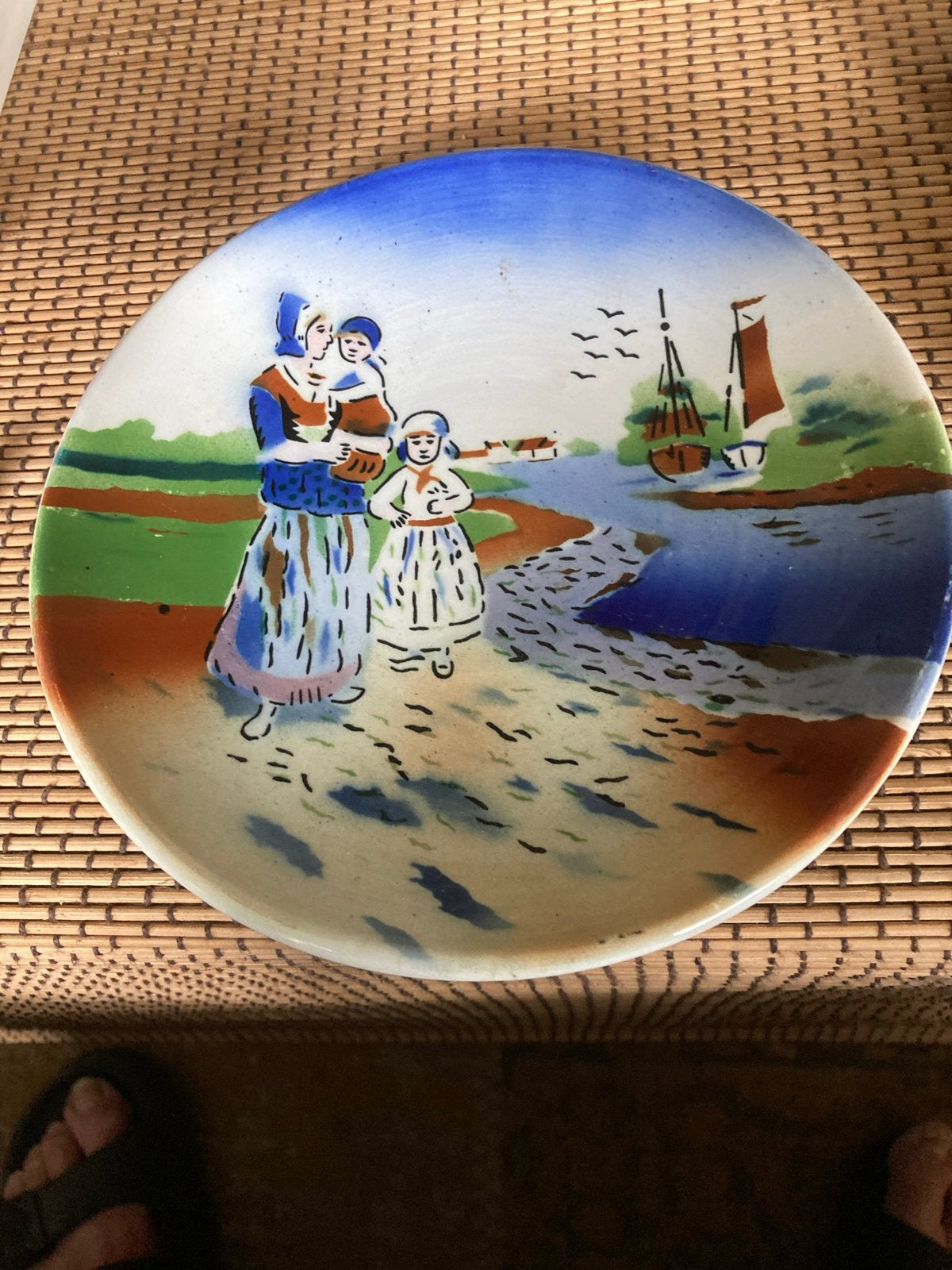 Antiek Wandbord - Hollandse Scène ø 17,5 cm, Ophalen of Verzenden