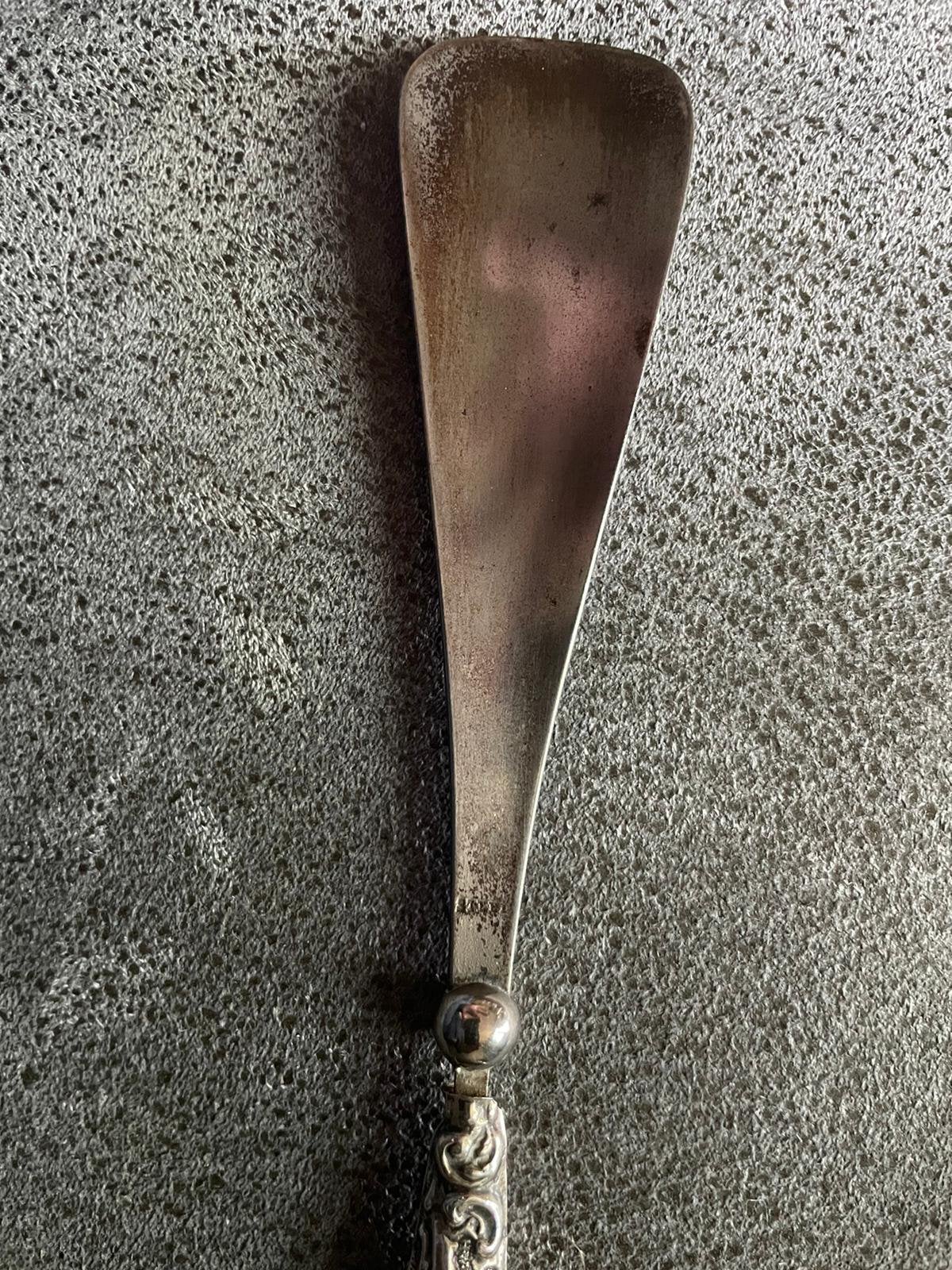 Antieke zilverkleurige, schoenlepel, Antiek en Kunst, Ophalen of Verzenden