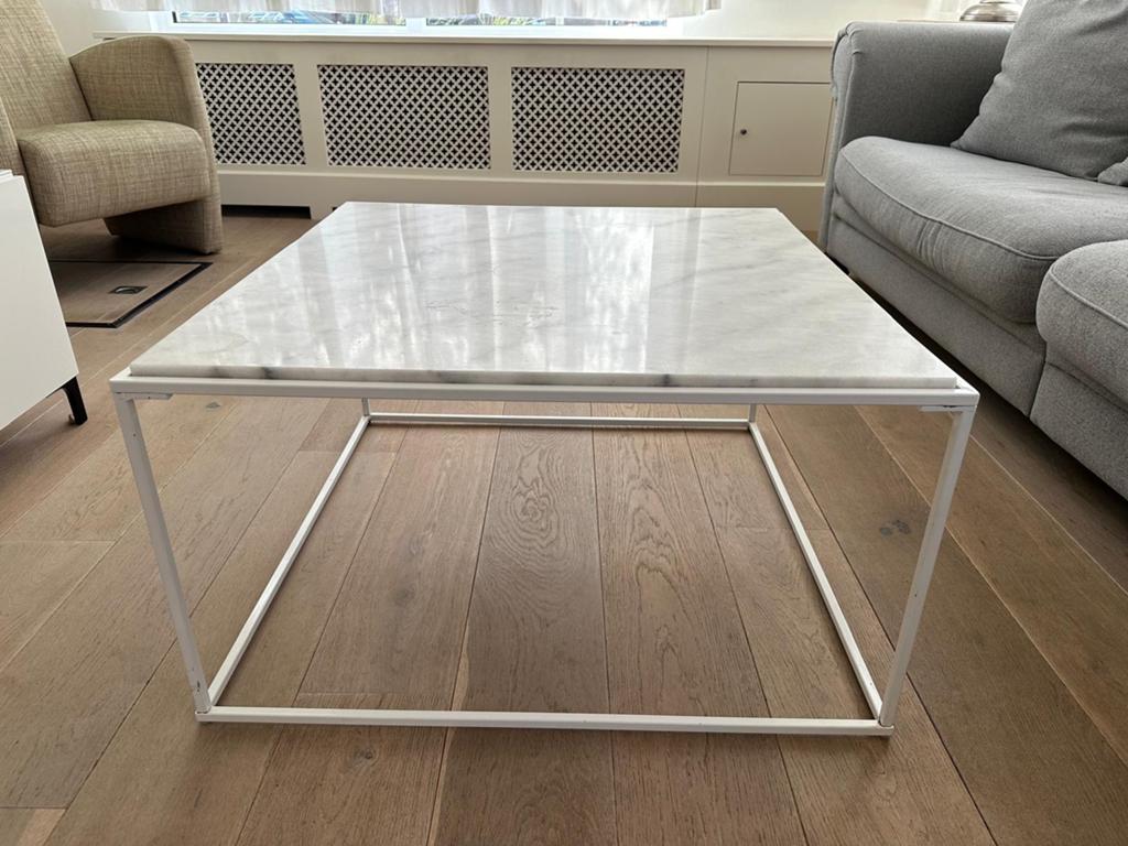 Salontafel marmer look, Huis en Inrichting, Tafels | Salontafels, Ophalen, Vierkant, 50 tot 100 cm, Zo goed als nieuw
