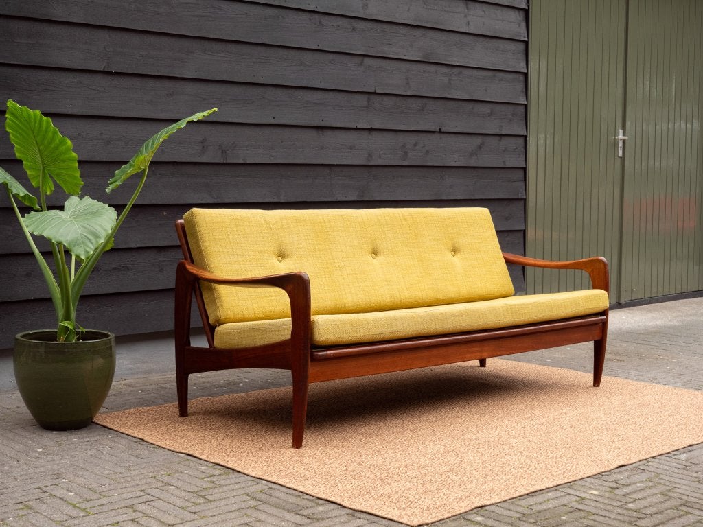 Gelderland de Ster bank | Vintage Mid-century | Design Geel, Hout, -, -, 150 tot 200 cm