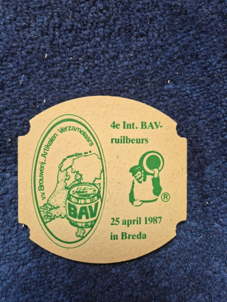 Vintage Bierviltje Skol BAV Ruilbeurs Breda 1987, Verzamelen, Biermerken, Ophalen of Verzenden