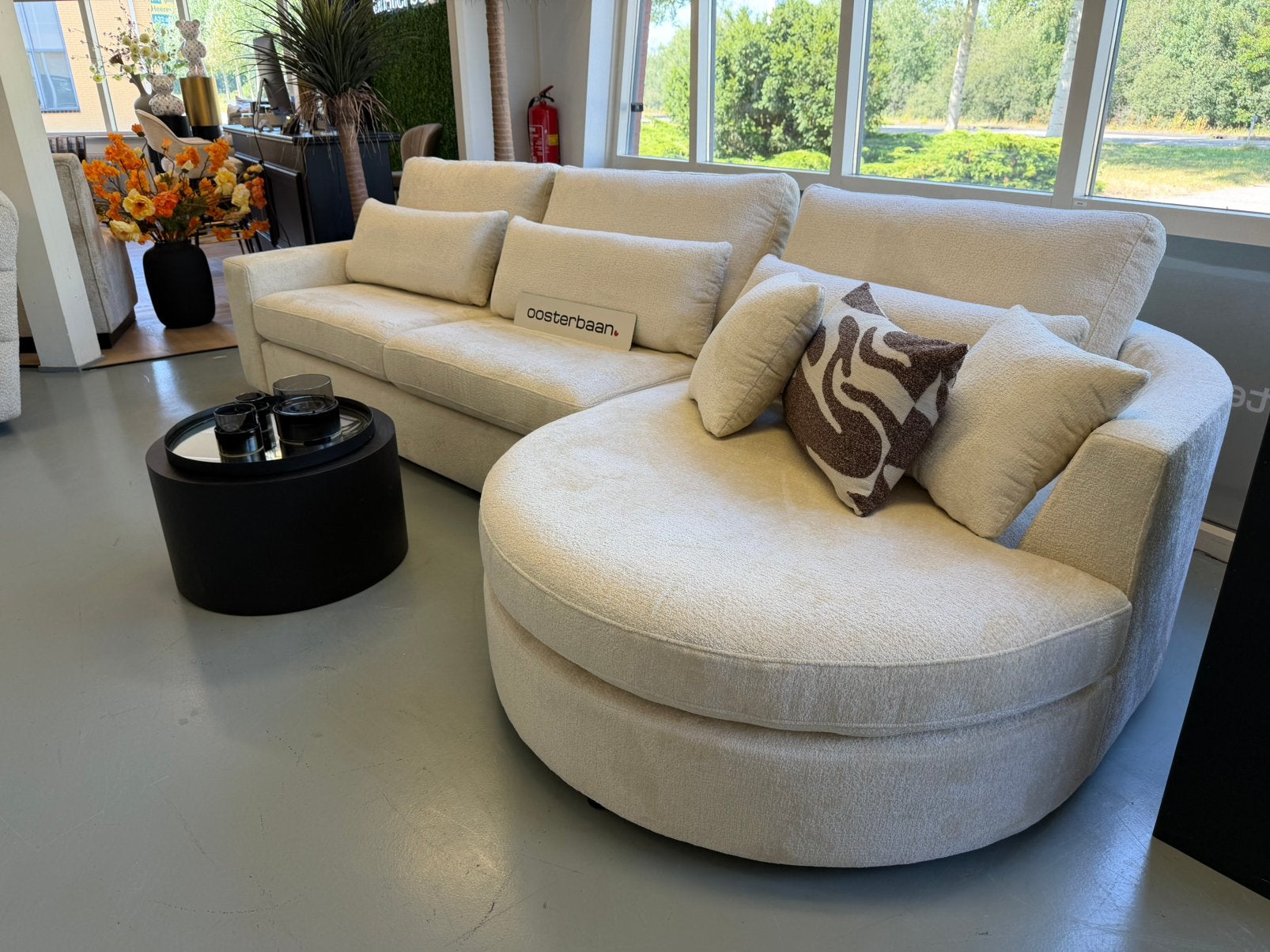 Luxe Velvet Teddy Loungebank Cono 350x160cm Beige Sand NIEUW, Info@oosterbaanwonen.nl, Venus 31 8448CE Heerenveen, Hoekbank, Oosterbaan Wonen