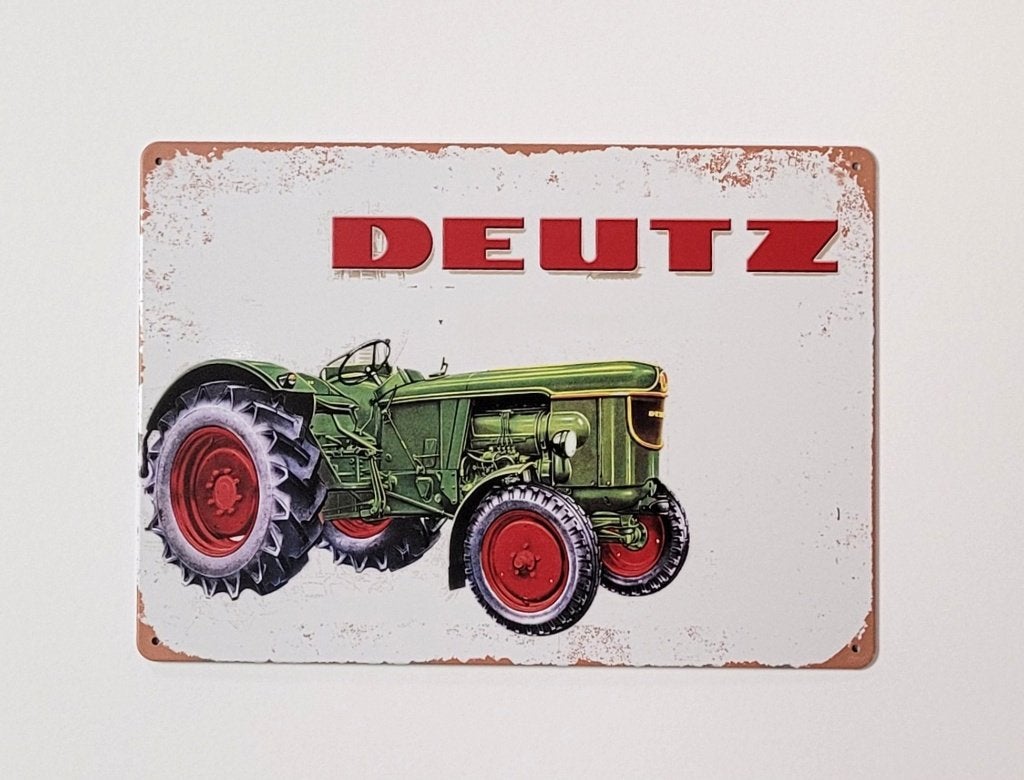 Deutz tractor old look reclamebord van metaal wandbord deco, Info@deconoord.nl, Deco Noord, Nieuw, Ophalen of Verzenden