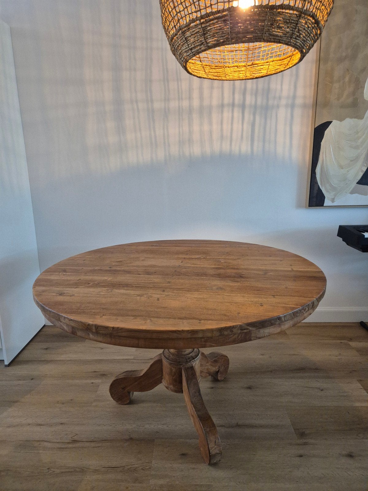 Eettafel van massief teakhout. 130 cm, Huis en Inrichting, Tafels | Eettafels, Ophalen, Zo goed als nieuw, Vier personen, 100 tot 150 cm