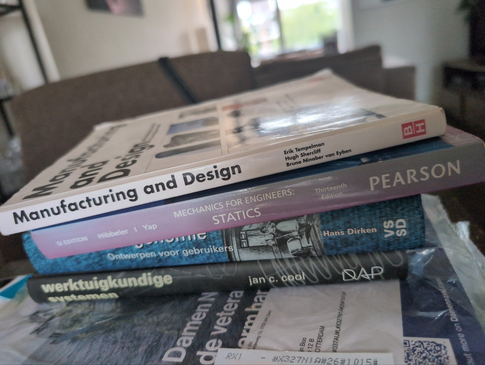 Diverse studieboeken: Manufacturing, Statics, Werktuigkunde, Ophalen, Beta, Gelezen, WO