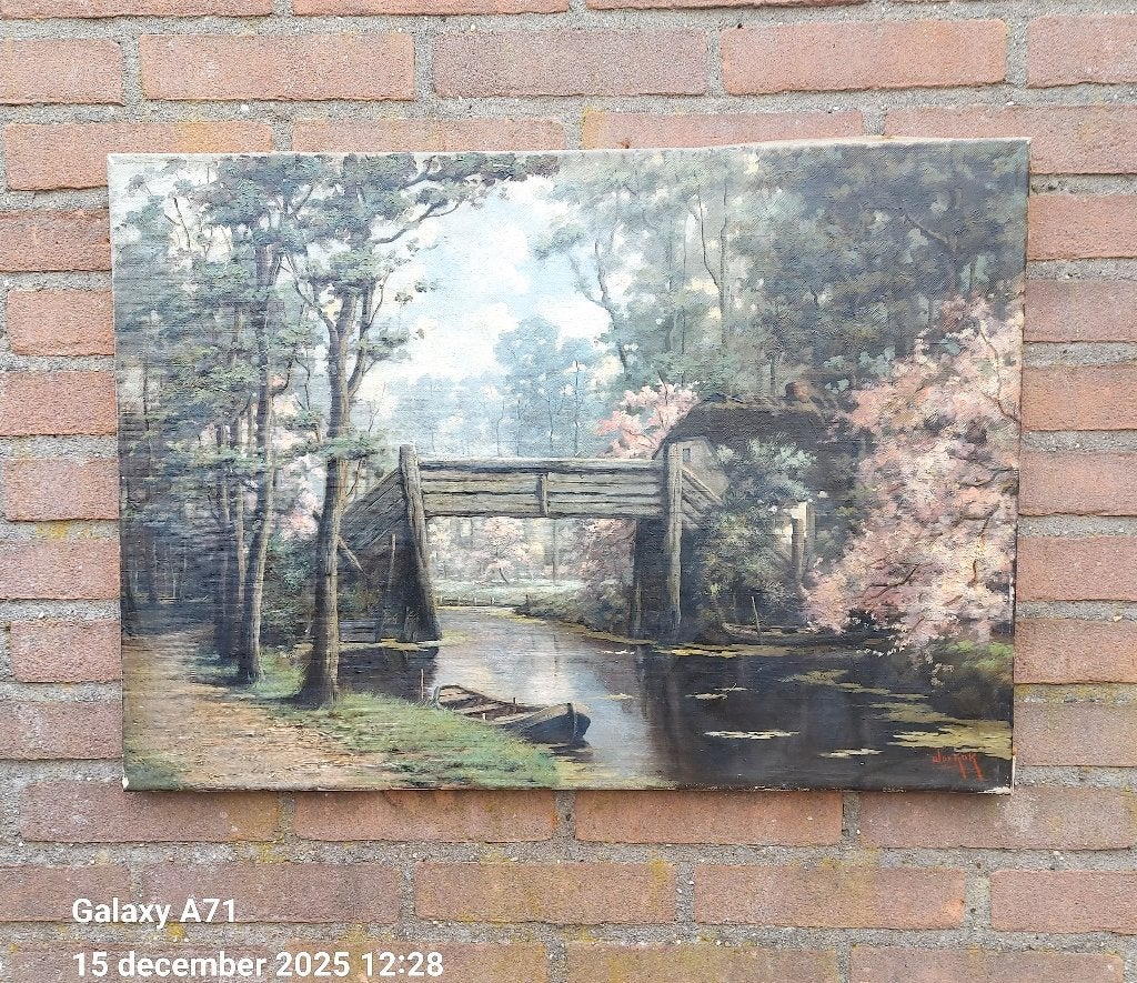 WILLEM DE KOK , GIETHOORN., Antiek en Kunst, Kunst | Schilderijen | Klassiek, Ophalen of Verzenden